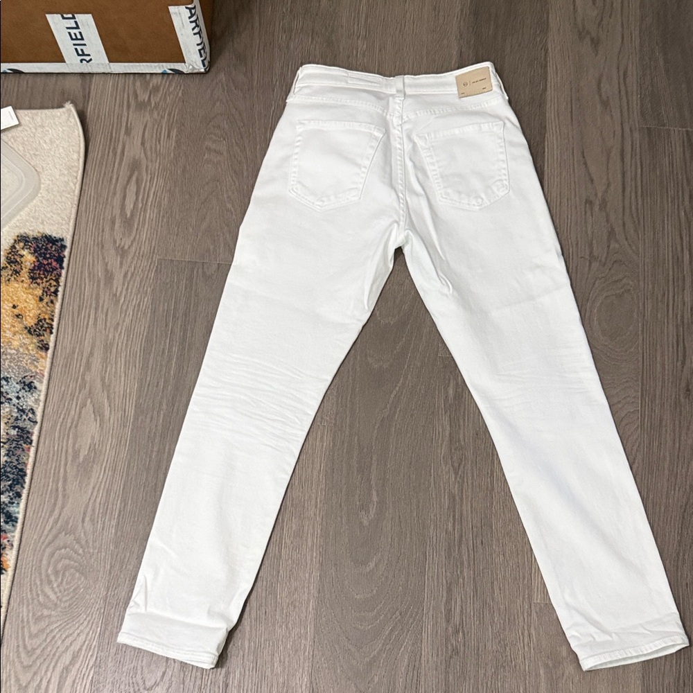 Ag Adriano Goldschmied White Slim Straight Women's Jeans - Picture 6 of 6